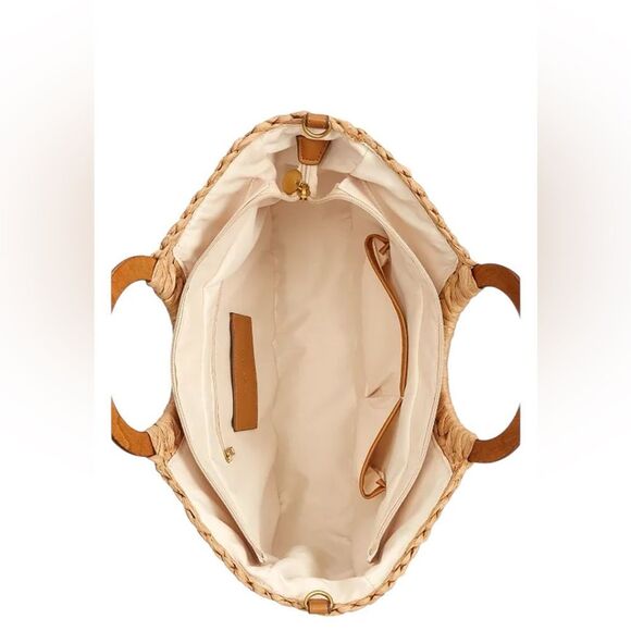 NWT Style & Co Cream Woven Handbag with Multicolor Accents - Picture 10 of 13